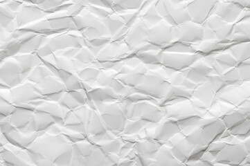 crumpled white paper background.