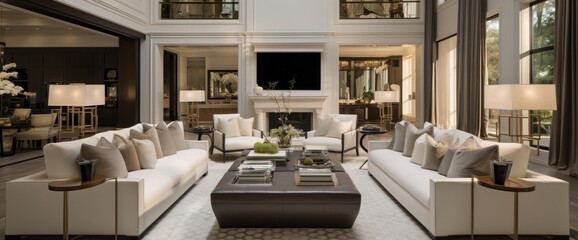 Fototapeta na wymiar Furnished living Room in Luxury Home