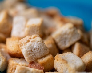 close up of croutons