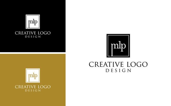 Initial letter MLP logo design vector template