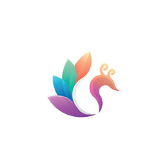 Fototapeta premium peacock colorful mascot logo