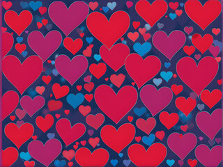 seamless pattern with hearts, generative ai