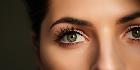 Female Model Eye with Beautiful Eyelashes