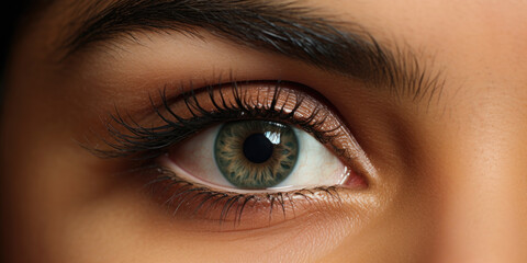 High-Resolution Image of Woman's Eye with Striking Iris Pattern