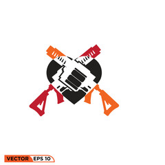 Grenade launcher weapon icon vector graphic of template 