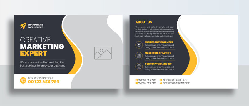 Corporate Postcard or Eddm postcard design template, Corporate Business Postcard Template Design, Simple and Clean Modern Minimal Postcard Template, Business Postcard Layout	