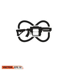 Grenade launcher weapon icon vector graphic of template 