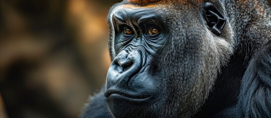 Fototapeta na wymiar Close-up of a Western Lowland Silverback Gorilla.