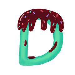 chocolate drip alphabet letter D