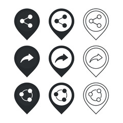 Location sharing icon. Illustration vector