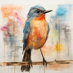 Kids drawing of a bird by Generative AI