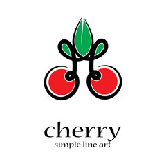 cherry logo template, simple, unique and fresh