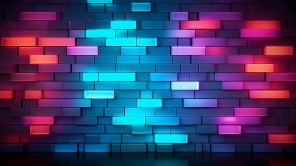 futuristic  background with pink blue neon light, panoramic wallpaper
