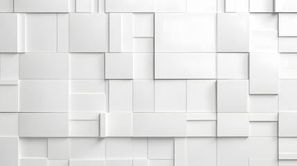 Modern tile wall White background