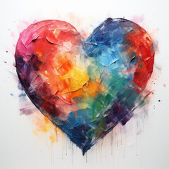 Kids drawing of a heart by Generative AI