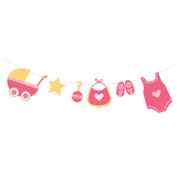 Cute baby decoration vector illustration