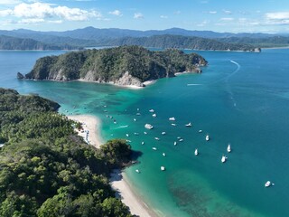 Tropical Tranquility: Capturing the Serene Beauty of Isla Tortuga's Crystal-Clear Waters and Pristine Beaches in Stunning Costa Rica