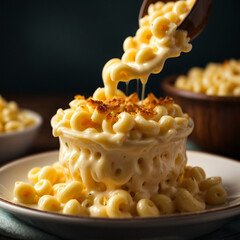 Classic Macaroni and Cheese - Creamy Comfort in Every Bite - obrazy, fototapety, plakaty