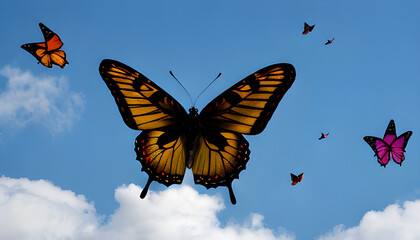 butterfly on a blue background