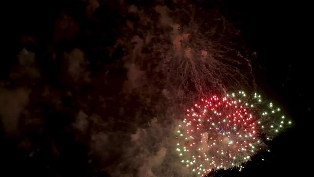 4K fireworks light and sound work at Phuttha Yot Fa Bridge Bangkok	