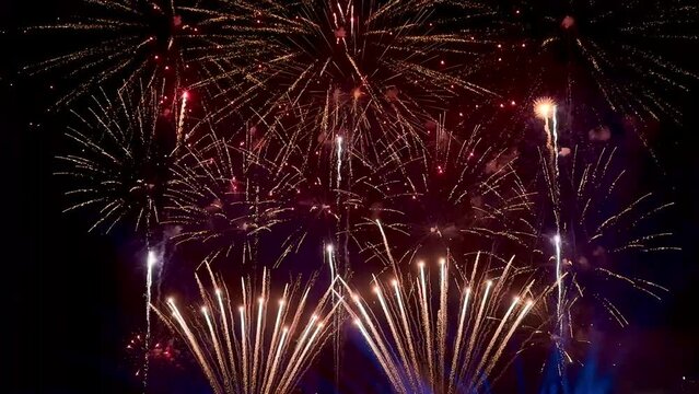 4K fireworks light and sound work at Phuttha Yot Fa Bridge Bangkok	