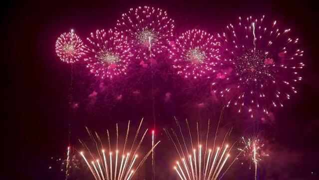 4K fireworks light and sound work at Phuttha Yot Fa Bridge Bangkok	