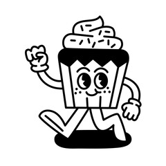 Cup cake character design for website, application, printing, document, poster, sticker design, etc.