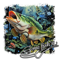 Bold Bass Fishing Shirt Design 5 - Excellence for Outdoor Enthusiasts - DTF Ready