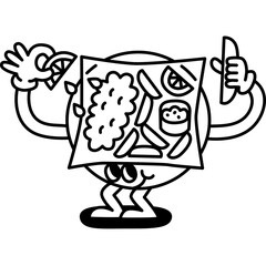 Fish and chips character design for website, application, printing, document, poster, sticker design, etc.