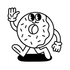 Obraz premium Donut character design for website, application, printing, document, poster, sticker design, etc.