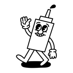 Ketchup character design for website, application, printing, document, poster, sticker design, etc.