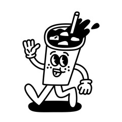 Soft drink character design for website, application, printing, document, poster, sticker design, etc.