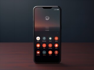Obraz premium Modern Mobile Phone Mockup for App Display - AI Generated
