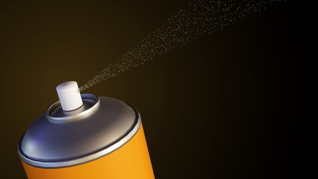 3d rendering of isolated yellow insect repellent spray bottle