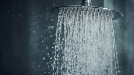 A shower head with water coming out of it - Powered by Adobe