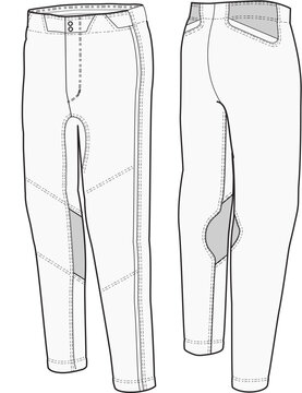 Performance Athletic Sport Dress Pant Fashion Vector Sketch - Dynamic Athletic Wear Illustration