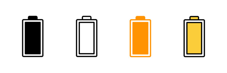 Battery icon set vector. battery charging sign and symbol. battery charge level