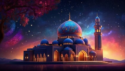 Beautiful mosque for ramadan kareem