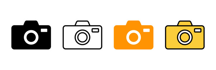 Camera icon set vector. photo camera sign and symbol. photography icon.