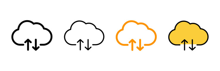 Cloud icon set vector. cloud sign and symbol