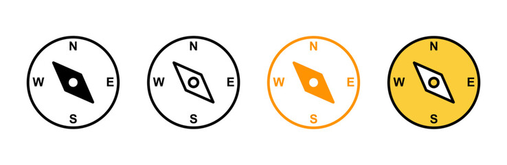 Compass icon set vector. arrow compass icon sign and symbol - obrazy, fototapety, plakaty