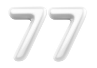 Obraz premium White Bubble Number 77 luxury render