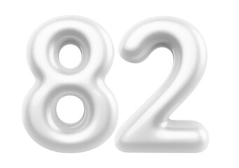 White Bubble Number 82 luxury render