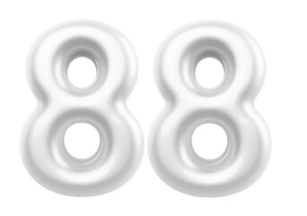 White Bubble Number 88 luxury render