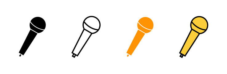 Microphone icon set vector. karaoke sign and symbol