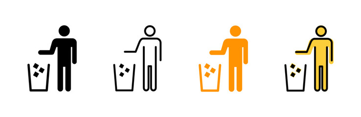Trash icon set vector. trash can icon. delete sign and symbol.