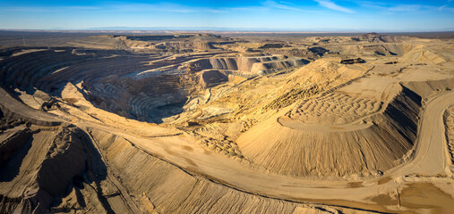 Aerial view of the Mesquite open pit gold mine 