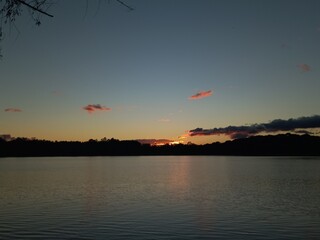 sunset over the lake
