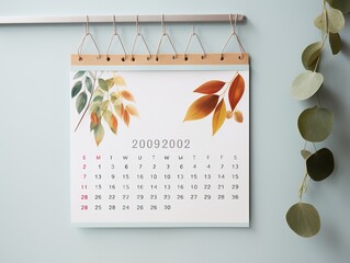 Elegant Wall Calendar Mockup for Home and Office - AI Generated