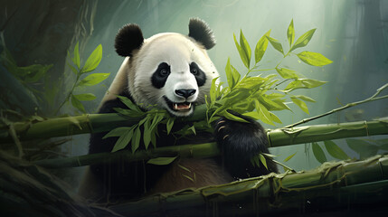 Panda eating bamboo